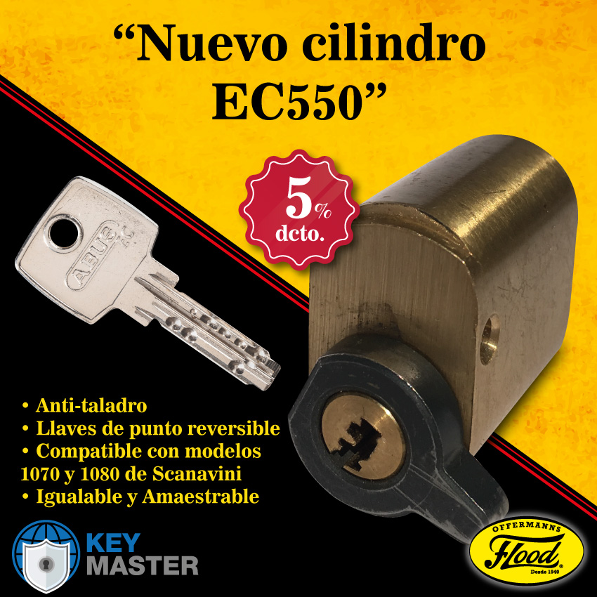 Cilindro Oval EC550 para Cerraduras 1070-1080 - keymaster